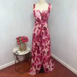 # Carmen Marc Valvo Infusion Floral Bow Waist High Low Ballgown New With Tag